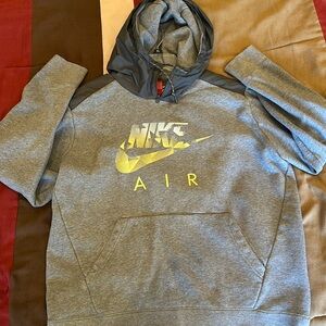 Nike Air Men’s Fleece Pullover Hoodie in Grey, Size XL